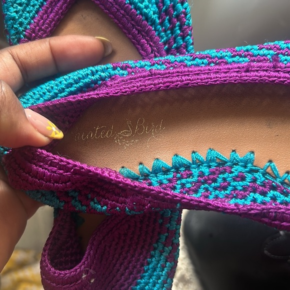 Painted Bird Crochet Flats - Picture 2 of 4